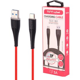 تصویر کابل شارژ و دیتا Type-C برند تسکو مدل TCC351 3A طول 1 متر TSCO TCC351 3A 1m USB To Type-C Cable