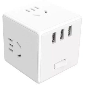 تصویر چند راهی مکعبی قابل اتصال به پریز میجیا شیائومی Xiaomi Mijia Magic Cube Socket Plug Multifunctional USB Charger 