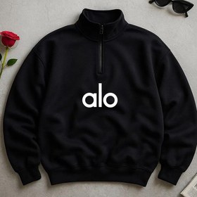 تصویر نیم زیپ alo مشکی و سفید 