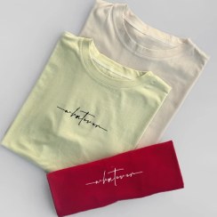 تصویر تیشرت نخ پنبه تکست دار 1404 