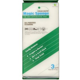 تصویر اسفنج تمیز کننده خودرو کلین ورد مدل MAGIC SPONGE بسته 3 عددی 