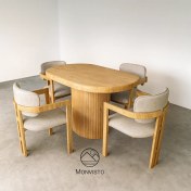 تصویر ست میز و صندلی چوبی ناهار خوری 4 نفره مدل پراتو (Prato) 