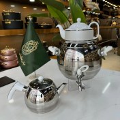 تصویر کتری قوری استیل ترک شیردار راسل دارای ۲ قوری 6لیتر مدل R-131 