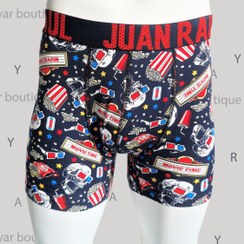 تصویر لباس زیرمردانه ترک برند ژان رئال(JUAN RAUL) پادار طرح هالیوود (شورت مردانه) Turkish men's underwear brand JUAN RAUL with skull pattern (men's briefs)