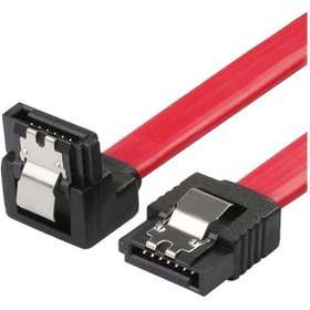 تصویر کابل دیتا 2 SATA قفل دار طول 80 سانتی متر (90 درجه) SATA 2 Data Cable 80cm