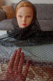 تصویر شال مشکی مجلسی 