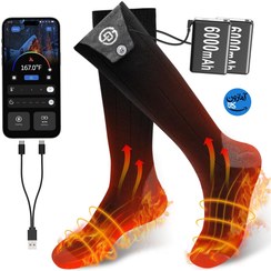 تصویر جوراب‌ گرمایشی کنترل از طریق اپلیکیشن باتری ۶۰۰۰ میلی‌آمپر 