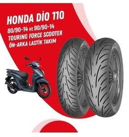 تصویر لاستیک موتورسیکلت موتور Honda Dio 110 Touring Force Sc Tire مجموعه 80 90 14 میتاش Mitas 