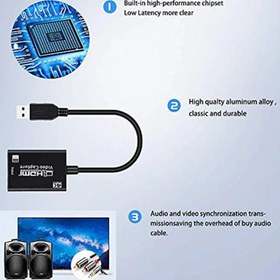 تصویر کارت کپچر USB3 به HDMI دی نت کابلی 4K D-net 4K HDMI to USB 3.0 Capture Card