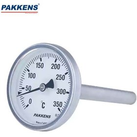 تصویر ترمومتر پکنز PAKKENS صفحه 10 سانت افقی غلاف استیل دنباله 10cm 