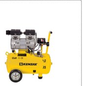 تصویر کمپرسور باد بی صدا 25 لیتری کنزاکس مدل KACS-125 Kenzax 25 liter silent air compressor model KACS-125