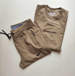 تصویر ست بلوز و شلوار نخی پاییزه مردانه 