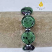 تصویر دستبند سکه ای روبی زئوسیت (عنصر چوب) Ruby Zoisite Bracelet