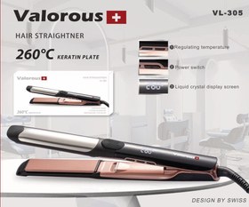 تصویر اتو موی حرفه ای سری Swiss مدل VL 305 والوروس Valorous Professional Hair Straightener Swiss VL 305