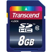تصویر کارت حافظه 8 گیگی Transcend 8GB SDHC Memory Card Class 10 
