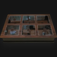 تصویر جعبه پذیرایی شش خانه با درب پلکسی مدل N3 