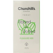 تصویر کاندوم خاردار شیاردار روان کننده وانیل چرچیلز 12 عددی Churchills Vanilla Lubricated Ribbed Dotted Condoms 12 pcs