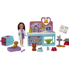 تصویر ست بازی عروسک دامپزشک پت کلاب چلسی برند barbie Club Chelsea Pet Vet Doll Playset