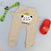 تصویر شلوار کودک دخترانه پسرانه اسلش نخی گوش دار راحتی نسکافه ای خرس شیطون baby pants 