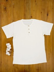 تصویر تیشرت نیم استین یقه سه دکمه صددرصد پنبه ای/کد ۸۰۳ 