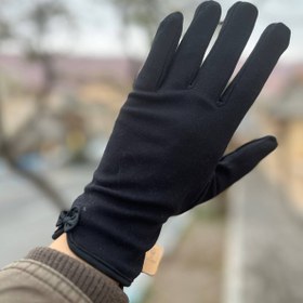 تصویر دستکش پاپیونی مشکی 