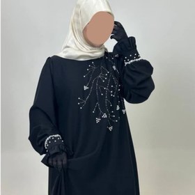 تصویر مانتو عبای جواهر دوزی نرگسی 