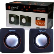 تصویر اسپیکر دو تکه لپ تاپی Kisonli V400 Kisonli V400 multimedia USB speaker