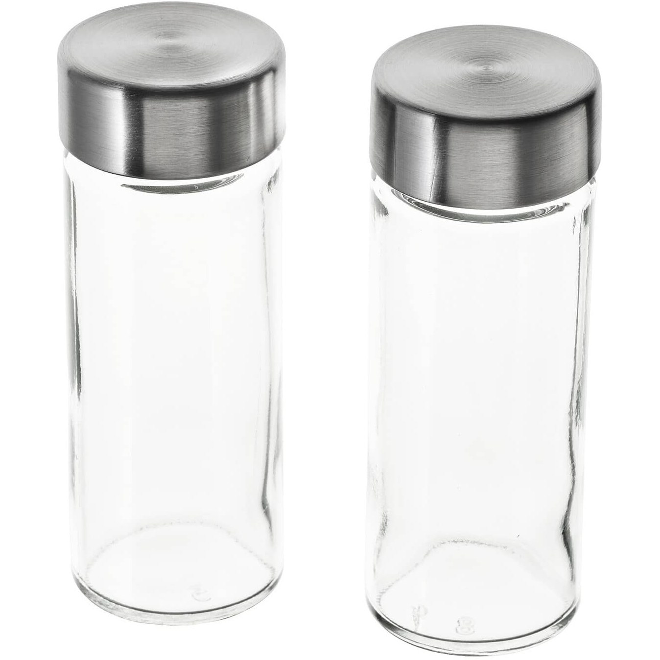 HALVTOM Salt and pepper shakers - glass/brown 4 ¾