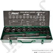 تصویر جعبه بکس 17 پارچه 3/4 فشار قوی هنس مدل 6617M8 HANS 17 pcs impact socket wrench set