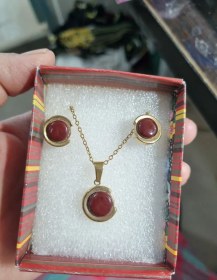 تصویر نیم ست عقیق جاسپر 