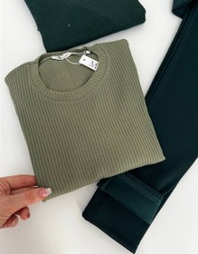 تصویر بلوز كبريتي يقه گرد 