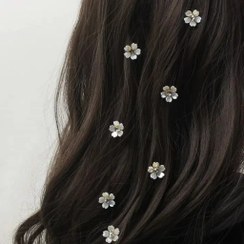 تصویر قفل مو شکوفه گیره مو انبری حلقه مو پینترستی دخترانه فانتزی کش مو زنانه اکسسوری کیوت 