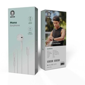 تصویر هدفون مونو سیمی گرین لاین با کانکتور Type-C - سفید Green Lion Wired Mono Earphones with Type-C Connector