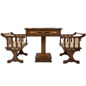 تصویر میز چوبی شطرنج و تخته نرد کد ۵۰۰ 