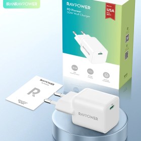 تصویر شارژر دیواری راوپاور مدل RP-PC169 RAVPower RP-PC169 PD 30W Wall Charger GaN