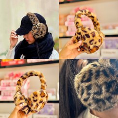 تصویر گوشگیر پشمالو تاشو پلنگی جین 12 عددی 