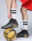تصویر کفش فوتبال جورابی مردانه Jump 29677 مشکی طلایی Jump 
