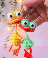 تصویر عروسک دستباف سرکلیدی جوجه اردک بافتنی کاموا 