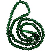 تصویر تسبیح نمره 8 دانه درشت 101 دانه سبز پلاستیکی مناسب برای سفره صلوات کد 203102 