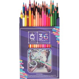 تصویر مدادرنگی 36 رنگ ام کیو جعبه مقوا ا MQ 36 Color Pencils MQ 36 Color Pencils