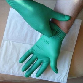 تصویر دستکش پزشکی نیتریل نیتکس ده عددی سبز 