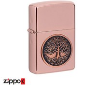 تصویر فندک زیپو مدل 49638 درخت زندگی رزگلد 