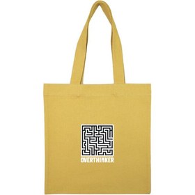 تصویر توتبگ کتان خردلی Overthinker 