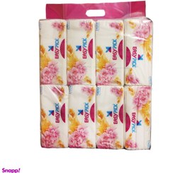 تصویر دستمال کاغذی 150 برگ ایزی پیک طرح گل بسته 8 عددی 