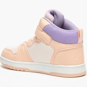 تصویر کفش ورزشی دخترانه با طراحی رنگی و ساق بلند و قفل چسبی برند kappa Girls' Colourblock High Top Sneakers with Hook and Loop Closure