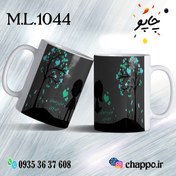 تصویر ماگ عاشقانه کد M_L_1044 - حرارتی / دسته قلبی / اکلیل دار Romantic mug M_L_1044