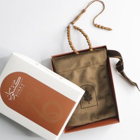 تصویر تسبیح ۱۰۱ مهره کشکول، رنگ روشن 