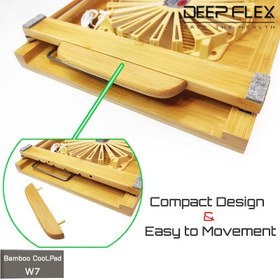 تصویر استند چوبی بامبو لپ تاپ و تبلت دیپ فلکس مدل DeepFlex W7 laptop tablet stand model DeepFlex W7 - bamboo wood