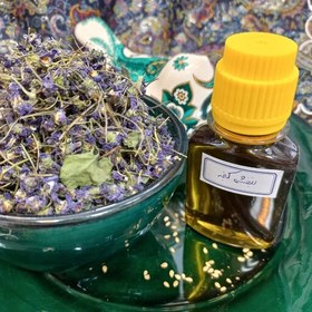 تصویر روغن بنفشه پایه کنجد 60cc. مناسب برای میگرن،سینوزیت ،سردرد و گرفتگی بینی. خواب آور. ترمیم وتقویت مغز 