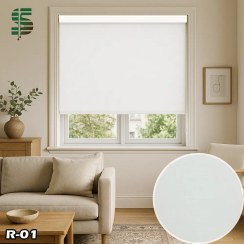 تصویر پرده شید رول ساده سری R در 11 رنگ 